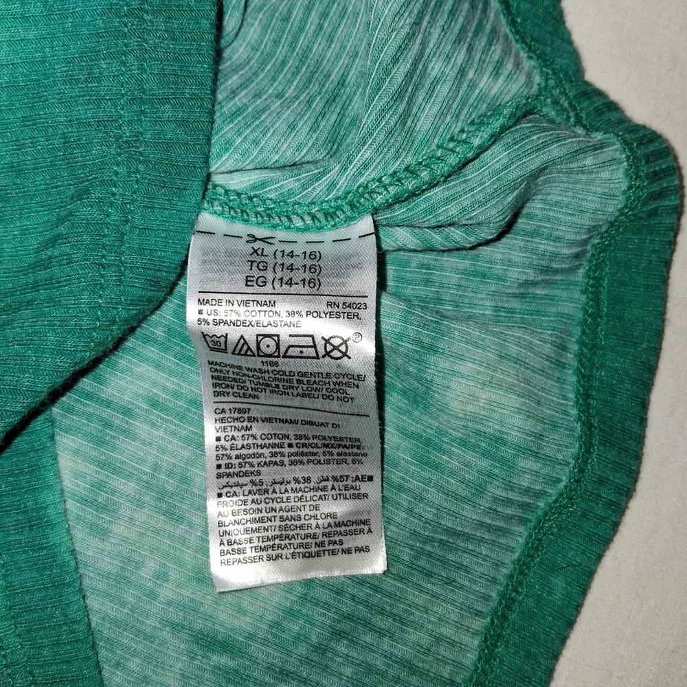 Old Navy Girls XL (14-16) Teal Tie Dye Ribbed‎ Knit Halter Tank Top